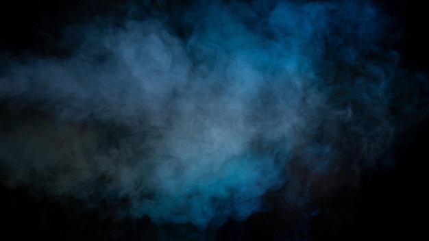 Photo blue and yellow steam on a black background