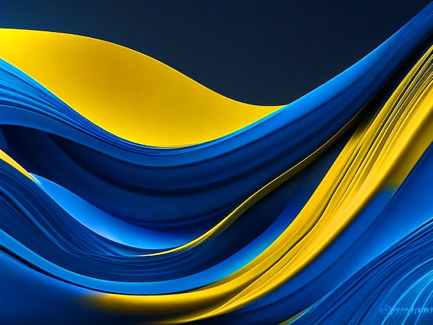 A blue and yellow wave background with a black background image free download