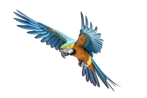 A Blueandyellow macaw isolated on white background Generate Ai