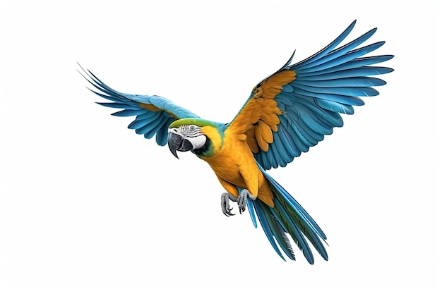 A Blueandyellow macaw isolated on white background Generate Ai