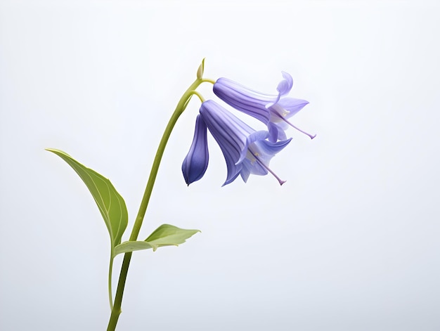 Bluebell bloem in de achtergrond van de studio enkele bluebell blom Mooie bloem ai gegenereerde afbeelding