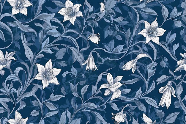 Bluebell Motif Scarf Design Floral Pattern Inspiration