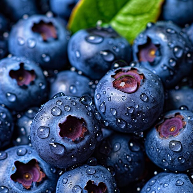 Blueberries are among the blueberries in the rain