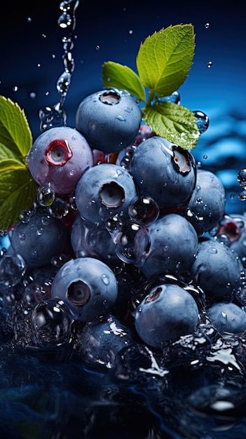 blueberries are among the blueberries that are on the table