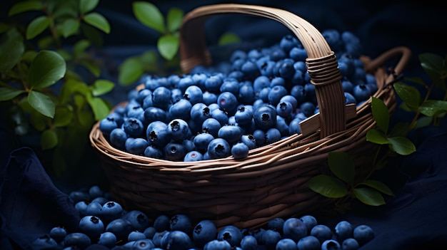 Blueberries in the basket