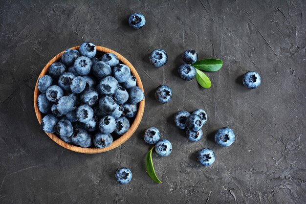 Blueberries in the bowl