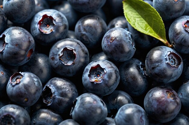 Photo blueberries in a clear plastic conta