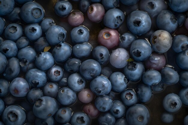 blueberries closeup in a pile