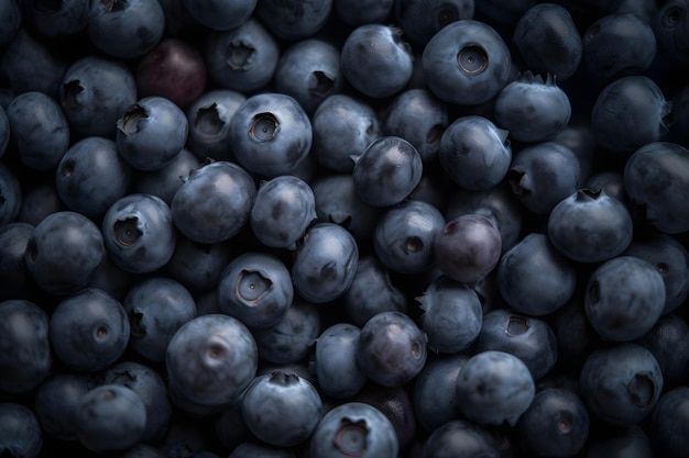 blueberries closeup in a pile