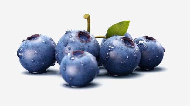 blueberries fruit icon isolated on transparent back Ai Generative