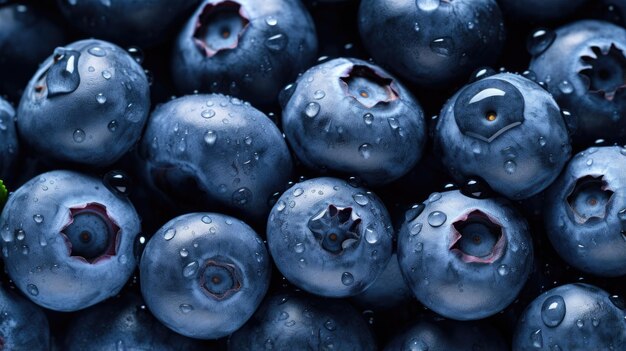 Blueberries fruits background top view angle