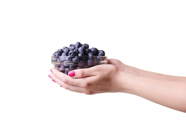 Blueberries in a glass