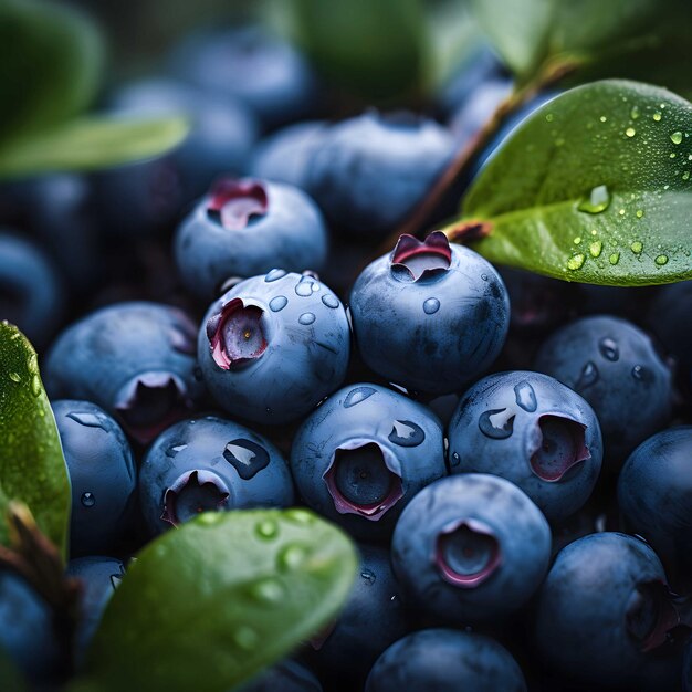 blueberries is a closeup shot