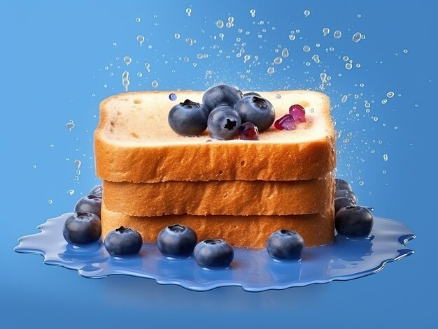 Blueberries jam with bread beverages advertising