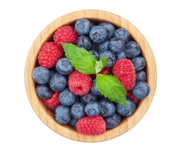 Blueberries and raspberries