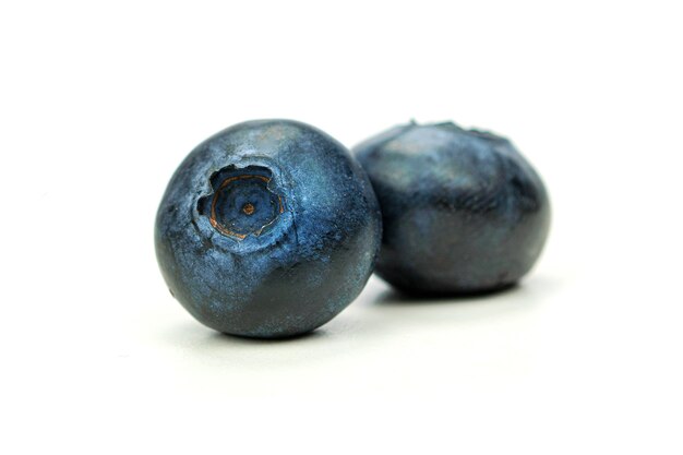 Blueberries on a white background