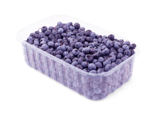 Blueberries on a white background