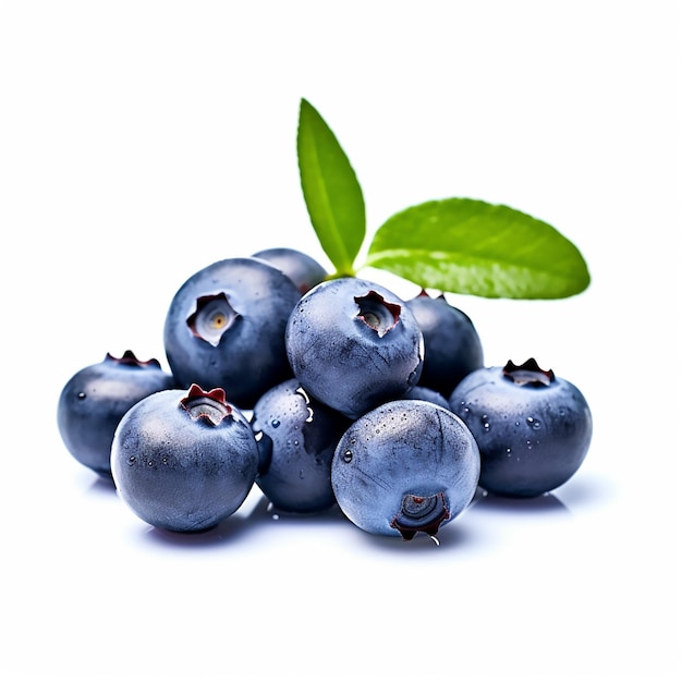 Blueberries on white background