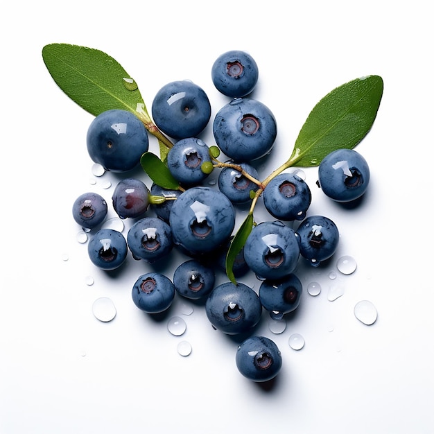 Blueberries on white background