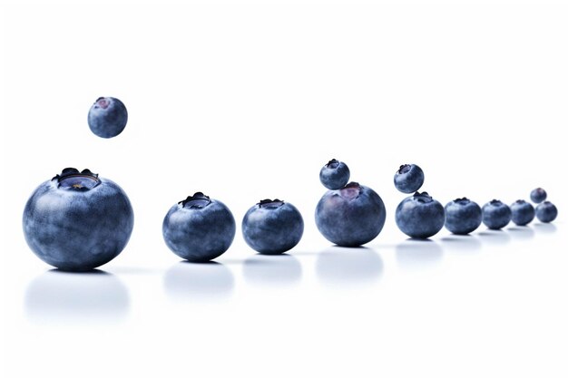 Blueberries on a white background