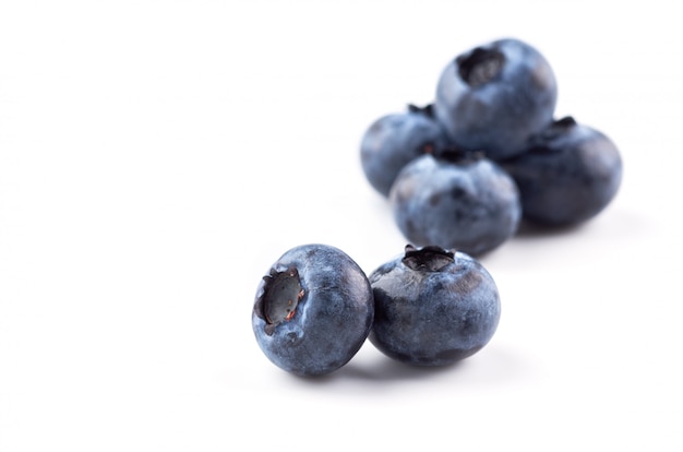 Blueberries on white isolated