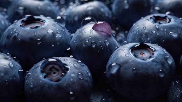 Photo blueberries with the letter b on them