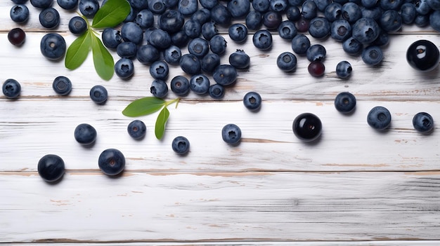 Blueberries on a wooden table