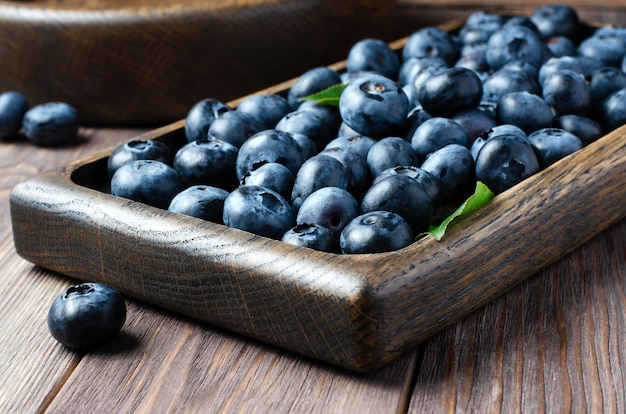 Blueberries on a wooden