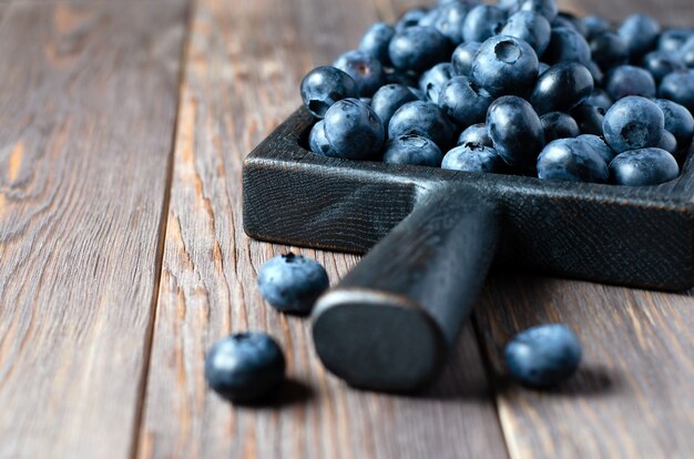 Blueberries on a wooden