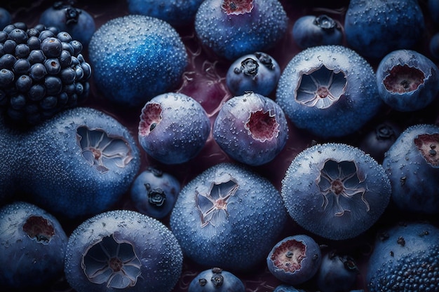 ブルーベリー背景新鮮なブルーベリー果実をクローズ アップ テクスチャ