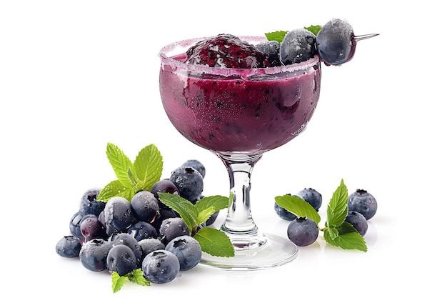 Blueberry Blast Smoothie On White Background