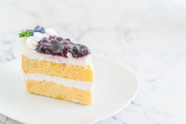 blueberry cake on plate