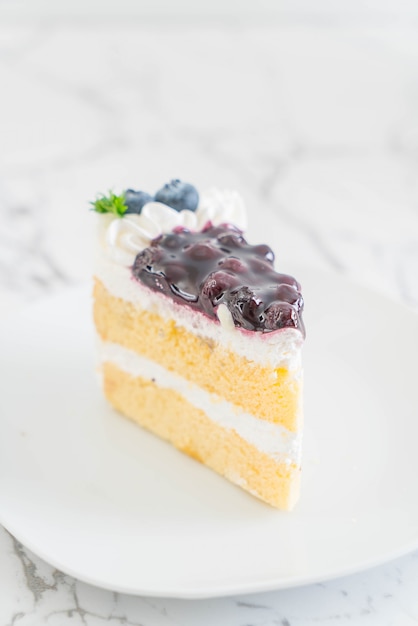 blueberry cake on plate