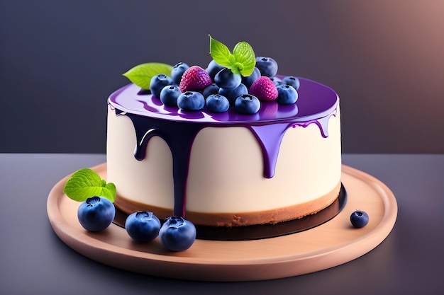 Blueberry cheesecake illustratie Desserts voedsel concept