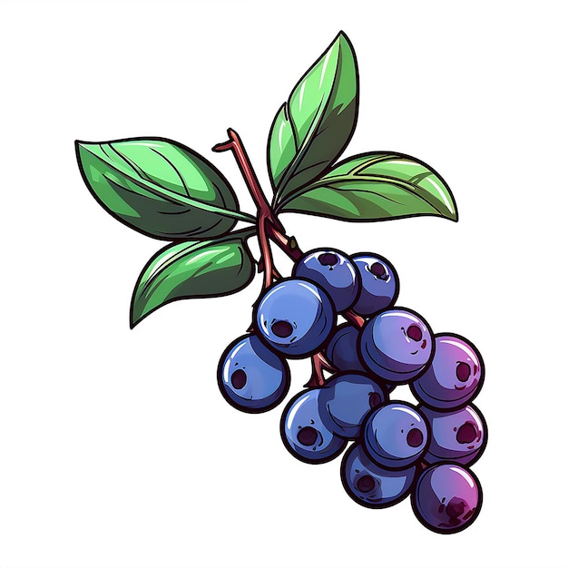 Photo blueberry clipart illustration white background