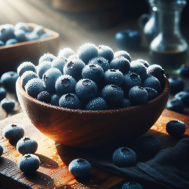 Blueberry close-up bessen bedekt met ijs Laat oogst bedreiging van slechte oogst