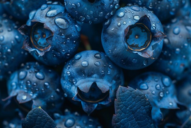 A blueberry closeup photography