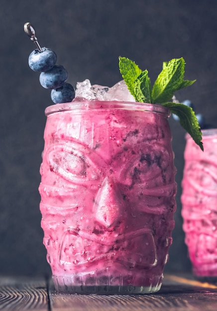 Blueberry colada cocktail