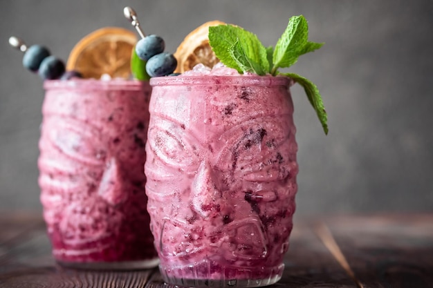 Blueberry colada cocktail