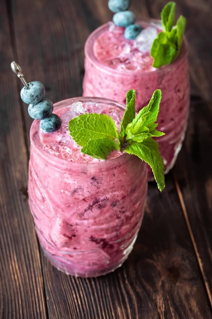 Blueberry colada cocktail