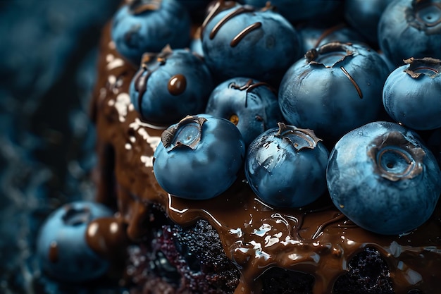 Blueberry Covered Chocolate Cake