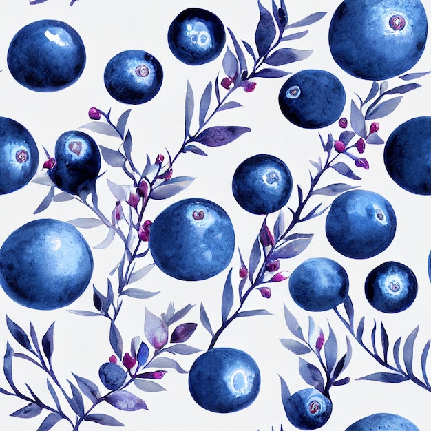 Photo blueberry fruit seamless background. return repeat pattern. vintage motif