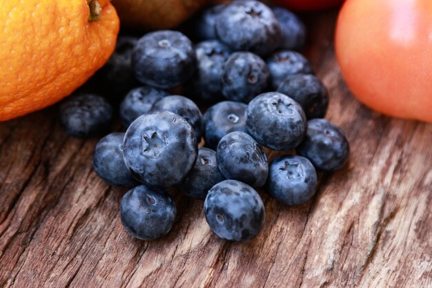 Blueberry fruit on table for eating 