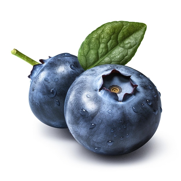 흰색 바탕에 블루 베리 과일