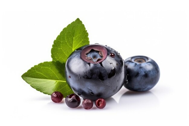 Blueberry geïsoleerd op witte achtergrond Generatieve AI