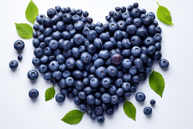 Blueberry Heart Isolated on transparent background Generative AI