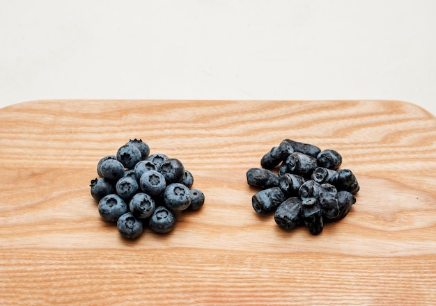 Blueberry and honeysuckle berries Comparison