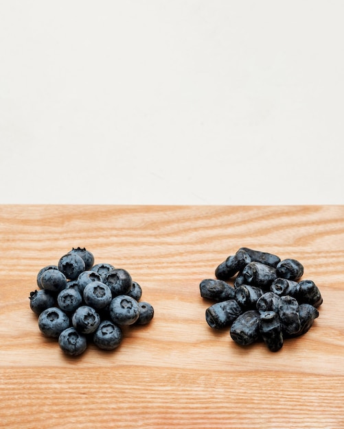 Blueberry and honeysuckle berries Comparison