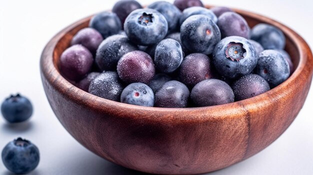 blueberry inside wooden bowl