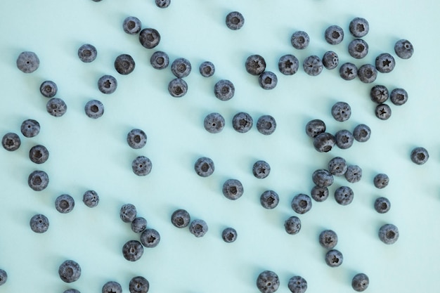 Blueberry isolated on blue background